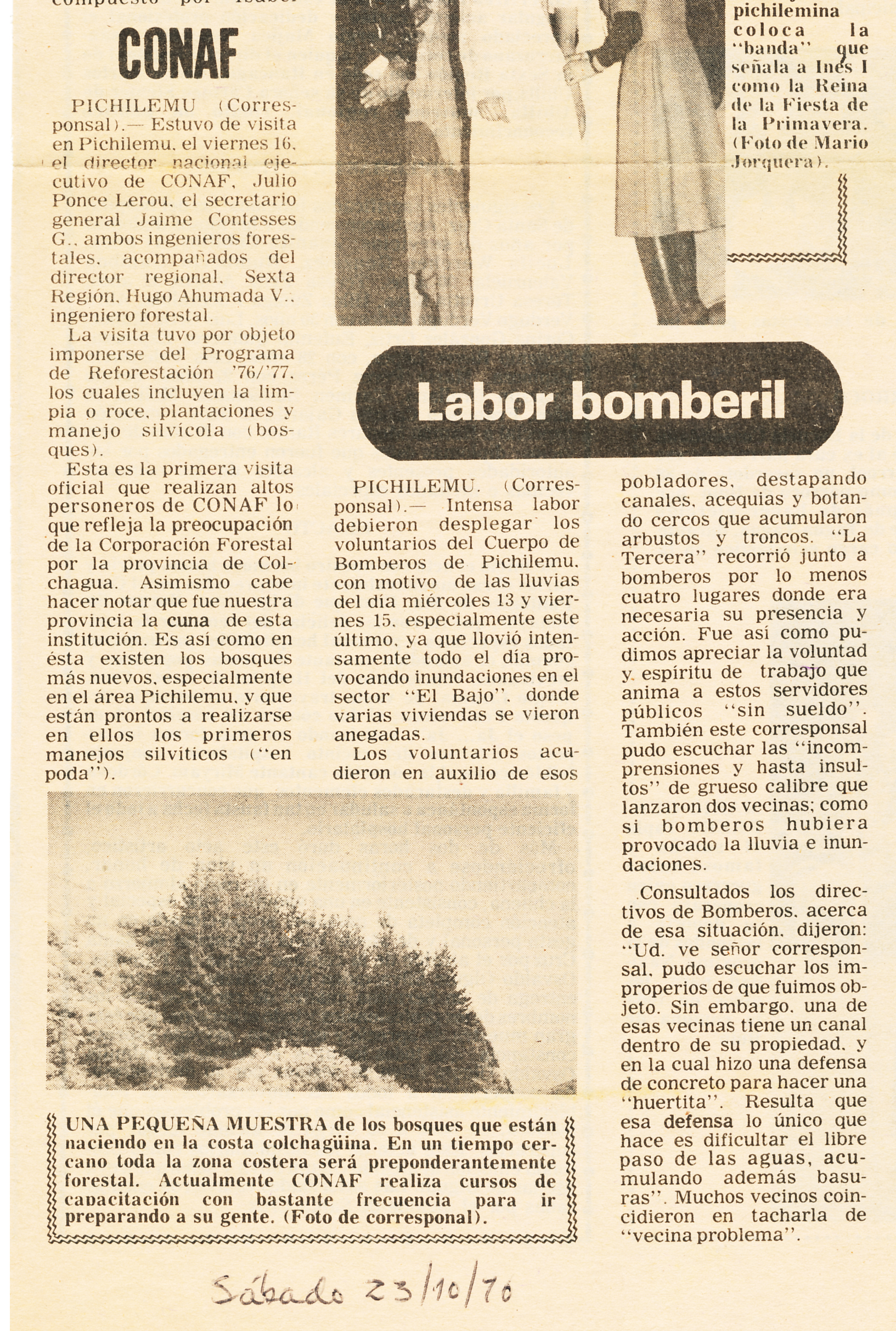 CONAF y Labor Bomberil